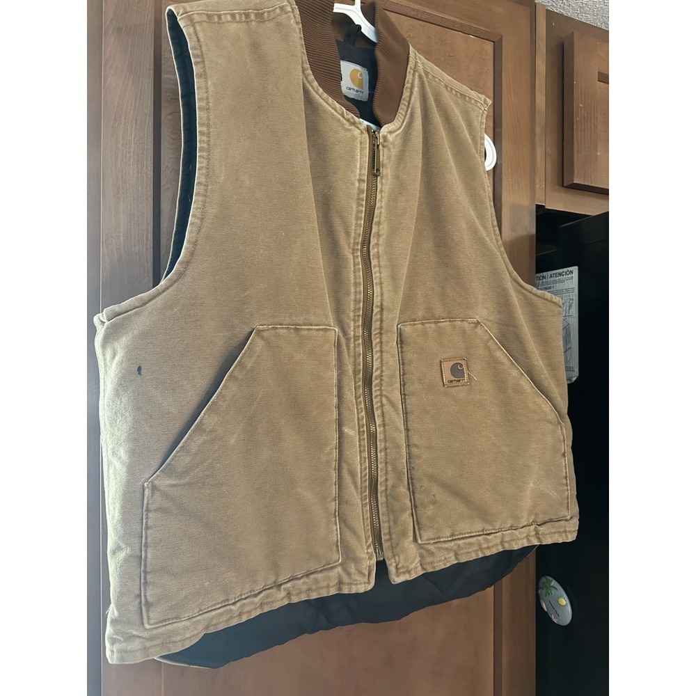 Vtg carhartt Quilted vest Brown Large